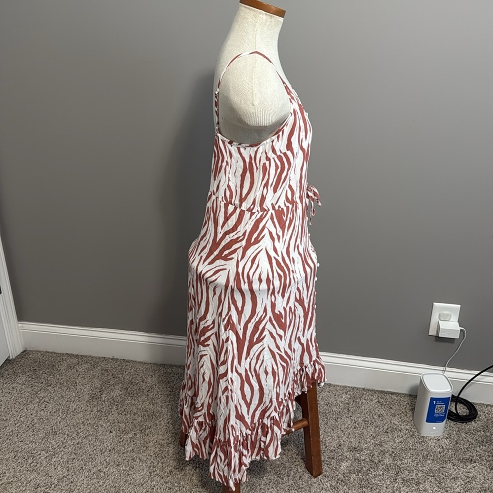Rails - Frida Midi Dress in Rust Zebra - Size Med… - image 5